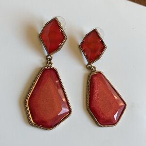 Elegant Red and Orange Drop Earrings